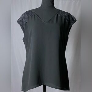 Banana Republic Black Lace Top Small